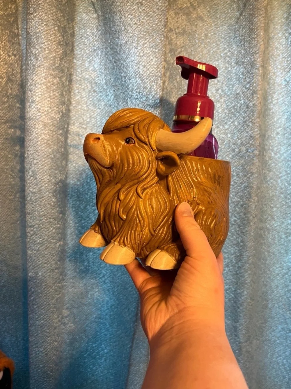 Bath and body works themed Highland cow soap holder